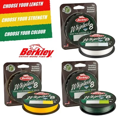 Berkley Whiplash Carrier 8 Fishing Line 150m / 300m Spools PE Braid Braided - Image 1 of 2