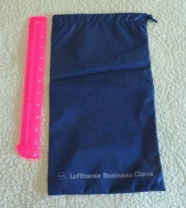 New LUFTHANSA Business Class German Airline Logo Drawstring BAG 8"x14.5" Blue - Picture 1 of 2
