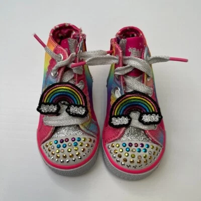 Zapato Skechers Bebé 5 Niña Twinkle Toes Arco Iris Parte Superior Alta Brillante Zapatilla Núcleo No Foto 1 de 4