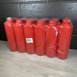 Lot Of 12 - Thunder Group 24 Oz Plastic Squeeze Bottle Red Ketchup - Picture 1 of 9