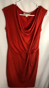 Michael Kors Orange Dress Sleeveless Stretch Knot Detail sz S - Picture 1 of 5