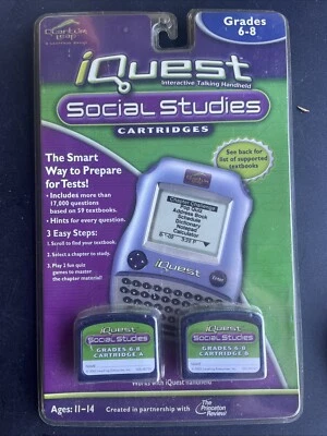 Quantum Leap Leap Frog IQuest Social Studies 2 Cartridge Package Grades 6-8 NEW - Image 1 of 2