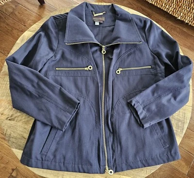 Женская легкая куртка Dana Buchman темно-синяя размер средний морской/пляжный - Изображение 1 из 4