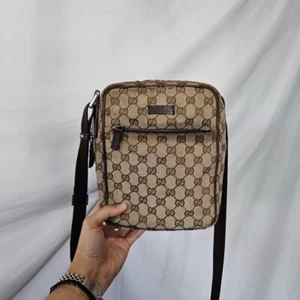 Vintage Gucci GG Print Monogram Shoulder Bag - Picture 1 of 10