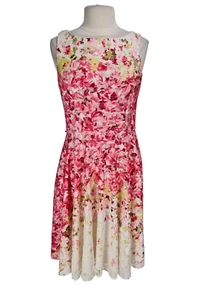 Gabby Skye Women Skater Mini Dress Size 12 Floral Lace Crew Neck Sleeveless 64P - Picture 1 of 6