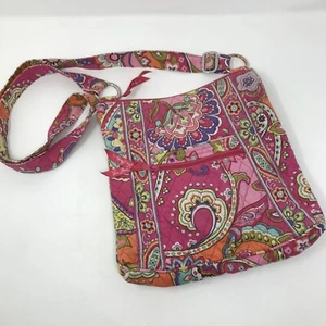 Vera Bradley Hipster Crossbody Bag Purse Quilted Capri Melon Retired Pink Floral - Picture 1 of 10