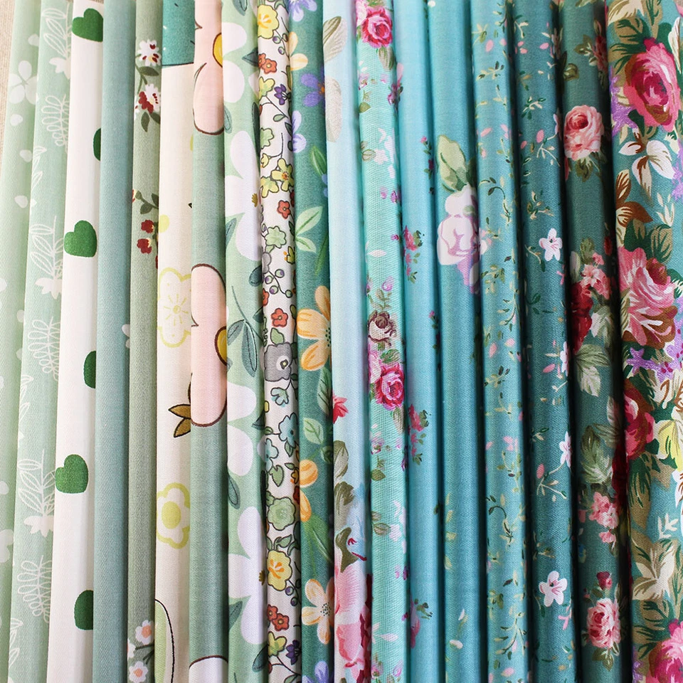 Sewing Pretty Floral Charm 10" squares Cotton Fabric Bundle Quilting Scraps DIY - Image 1 of 1