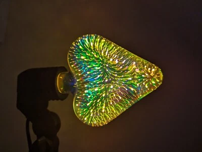 3D Firework Infinity LED Light E26 Multicolor Bulb Ships from US: Heart - Image 1 of 3