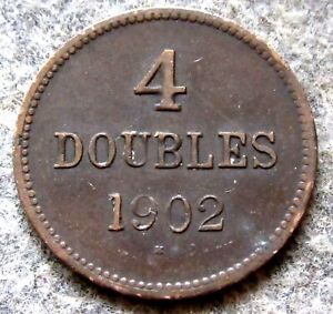 GUERNSEY 1902 H 4 DOUBLES, BRONZE- 1 coin - GUERNSEY 1902 H 4 DOUBLES, BRONZE