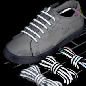 1 paio lacci riflettenti laser paillettes lacci scarpe sneakers casual lacci - Foto 1 di 21