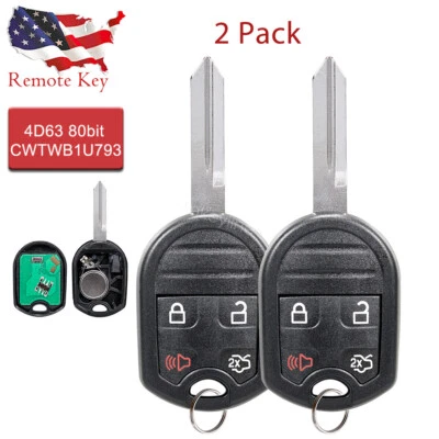 2 para Ford Mustang 2010 2011 2012 2013 2014 entrada sin llave mando a distancia coche llavero Foto 1 de 4