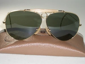 VINTAGE B&L RAY BAN L0213 ARISTA G15 UV WRAP-AROUND SHOOTING AVIATOR SUNGLASSES - Picture 1 of 11