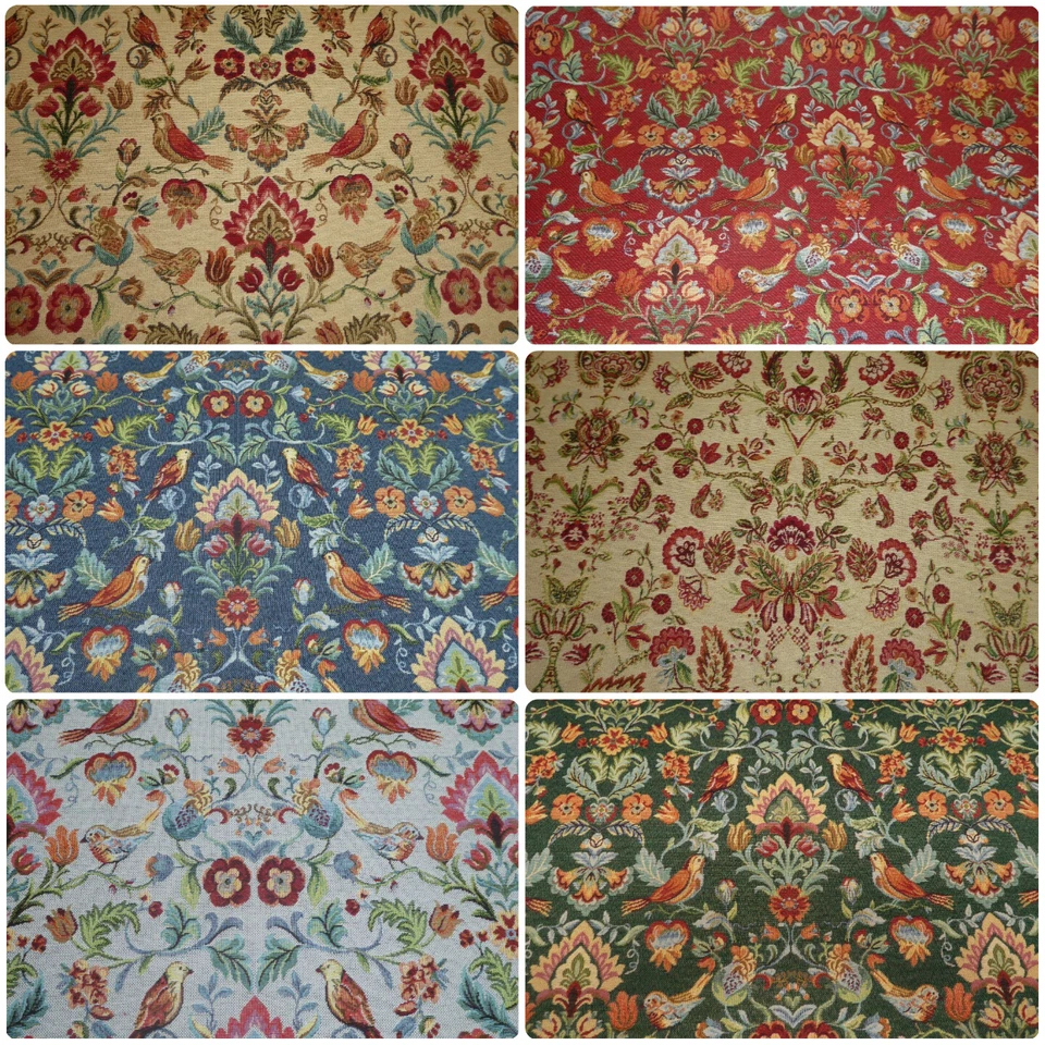 ELLBEE FABRICS WILLIAM MORRIS STIL GOBELIN STOFF Polster Kissen Vorhang (fünf Farben)