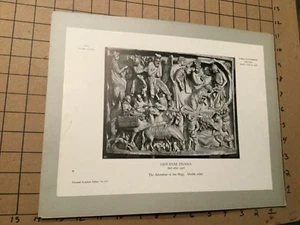 vintage Mounted SCULPTURE Print -- GIOVANNI PISANO -- PISA -- ADORATION of MAGI - Picture 1 of 3