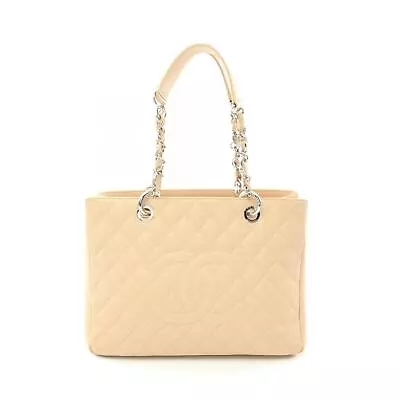 Bolso de Mano Chanel Matelasse Grand Shopping GST Cadena A50995 Cuero Beige Usado SHW Foto 1 de 4