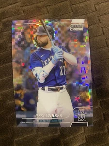 Jesse Winker 2022 Stadium Club Chrome XFractor Parallel *Back Print Line* - Picture 1 of 3
