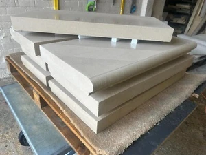 Cast Stone Sandstone Bullnose Steps (Treads) & Risers 420 x 860 x 50mm - Picture 1 of 11