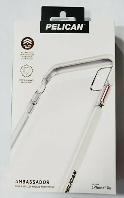 Pelican Ambassador Series Case for iPhone XR Clear and White W/ Rose Gold Button - Image 1 of 4