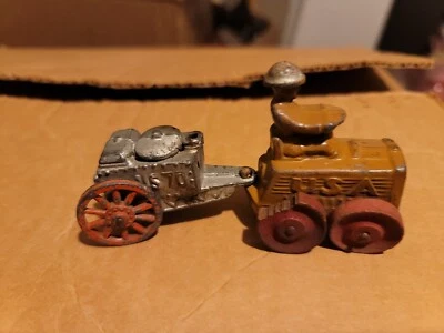 Vintage Arcade ? Man Oil Vehicles #70 71 73 Soup Kitchen, Shell Carrier Tractor - Image 1 of 4