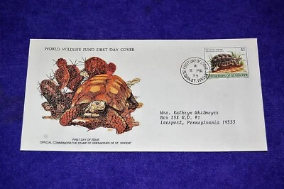 Grenadines of St. Vincent Official First Day Cover 1979 Red-Legged Tortoise - Image 1 of 3