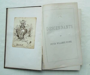 1886 Peter Willemse Roome Family Geneaolgy Book - Imagen 1 de 5