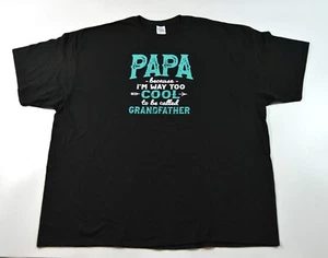 Delta Pro Weight Mens Black 3XL T Shirt Papa Way Too Cool Grandfather Clearance - Picture 1 of 5