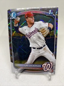 2025 Bowman Chrome Luke Dickerson 1st Bowman Bcp-218 Laser Refractor Nationals - Foto 1 di 2