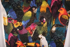 36 Zoll L x 44 Zoll B Vögel einer Feder Alexander Henry verpackt helle tropische Vögel - Bild 1 von 11