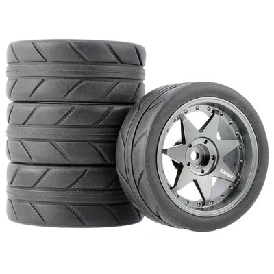 Llantas de aleación de coche de radiocontrol de turismo en carretera 1/10 llantas neumáticos para Tamiya Hpi Kyosho MST HPI Foto 1 de 4