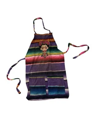 Vintage Frida Kahlo Apron Rainbow Colors Mexican Cooking Apron with Pockets - Image 1 of 4
