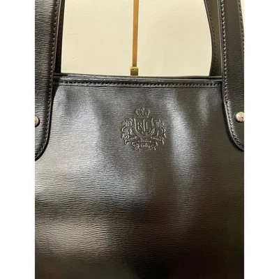 Bolso de Mano Lauren Ralph Lauren Newbury Negro Saffiano Clásico Cuero Recubierto Negro De Colección Foto 1 de 4