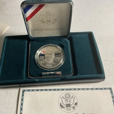 1998 US Proof Black Revolutionary War Patriots Silver $1 Dollar Coin Set - Image 1 of 3