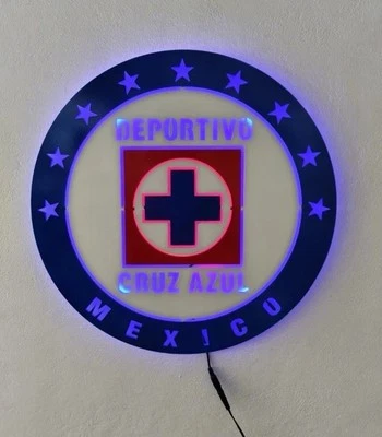 FC Cruz Azul - Liga MX -LED Letrero de Pared/Bar Decoración Foto 1 de 4