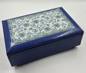 Vtg Otagiri Japan M.A. Baker Musical Jewelry  Lacquerware Box: Blue Danube Waltz - Picture 1 of 7
