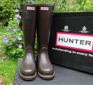Rare Royal Hunter Vintage Leather Lined Wellingtons Size 4 Made in Scotland - Picture 1 of 14