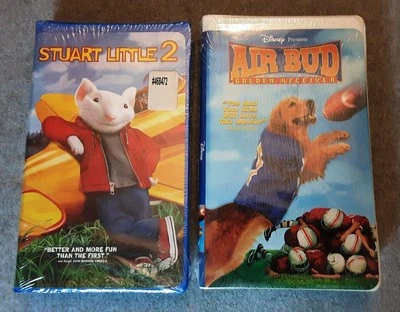 New Sealed 2 Children's Movies VHS Tapes Stuart Little 2 Air Bud Golden Receiver - Image 1 of 2