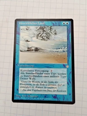 MTG Illusionary Terrain (Unwirkliches Land) German Ice Age Reg.-Bit of Edge Wear - Image 1 of 4