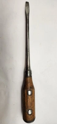 Destornillador de cabeza plana con mango de madera vintage PEXTO-6 -11" hecho en EE. UU. Foto 1 de 4
