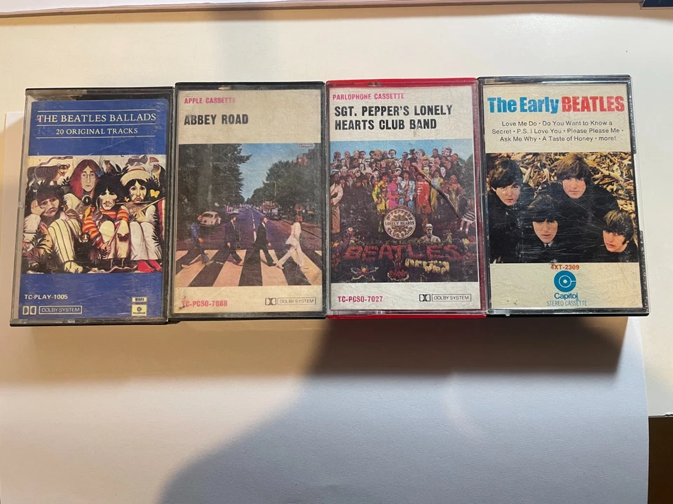 beatles audio cassette tapes x4 abbey road sgtpeppers ballads early beatles - Image 1 of 4
