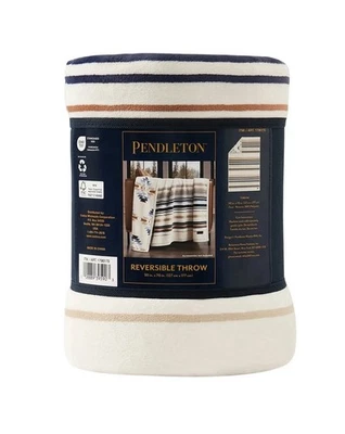 Pendleton Reversible Plush Throw - Savanna Stripe - New - Free shipping - Image 1 of 3