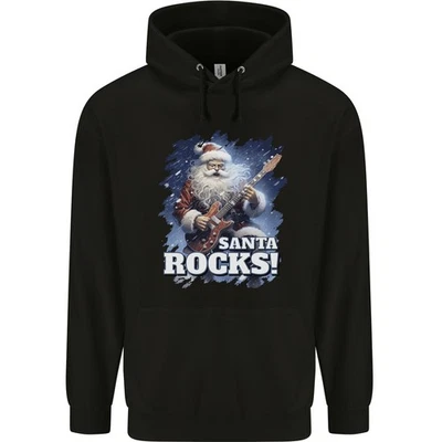 Le Hoodie Enfant Santa Rocks Musique De Noël Guitare Heavy Metal - Photo 1/3