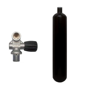 SF-1: 3L konvex 300 bar Stahlflasche schwarz ECS mit Monoventil Handrad rechts - Picture 1 of 2