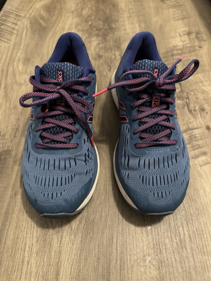 Zapatos para correr ASICS Gel-Cumulus 20 azul rosa para mujer talla 9 ancho 1012A006 Foto 1 de 4