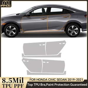 For Honda Civic Sedan 2019-2021 Doors Precut Paint Protection Film Clear PPF TPU - Picture 1 of 20