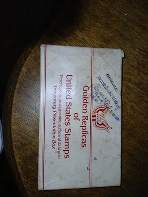 Lot Of 10 Golden Replicas Of United States Stamps 22K Gold - Image 1 of 4