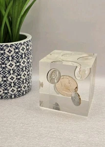 Fermacarte Lucite vintage 1961 US Silver Coin Proof Set - 5 monete - Foto 1 di 18