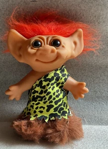 Russ Berrie Troll Caveman Doll Orange Hair Approx. 8" - Picture 1 of 4