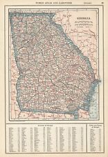 1925 Antique Map of GEORGIA Vintage Georgia State Map Gallery Wall Art 9952