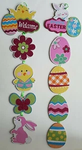 Easter Glittery Hanging Tiles Wall Decor 25”Hx6.5”W, E22, Select: Chick or Bunny - Picture 1 of 3