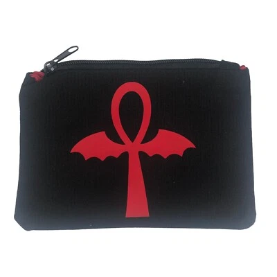 Bolsa de maquillaje cosmético Ankh con alas rojas bolsa mitología egipcia vida eterna Foto 1 de 3